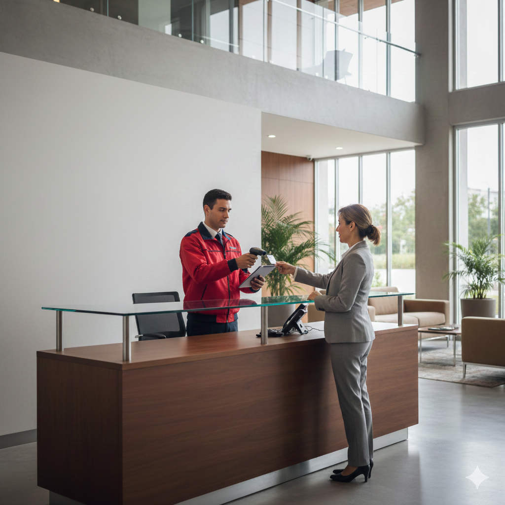 guardia de seguridad en control de acceso en un condominio