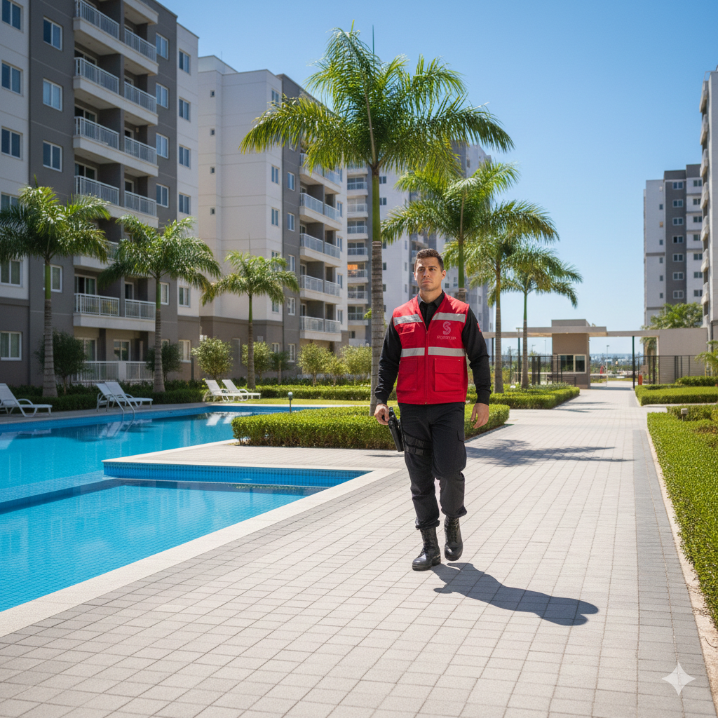 guardias de seguridad de condominio realizando una ronda en la región metropolitana
